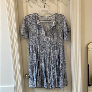 Blue and White Patterned Dress